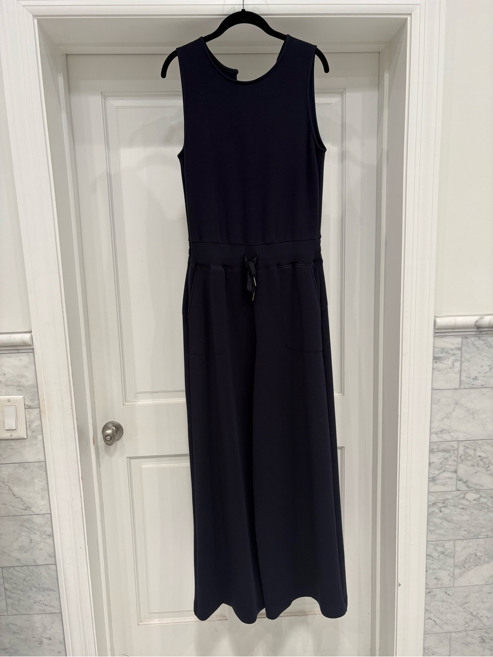 SPANX Sleeveless Wide-Leg Jumpsuit in Navy